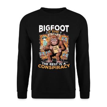 Bigfoot Sasquatch - Unisex Pullover - Schwarz - Vorne - Alina (178cm) & Michal (187cm)
