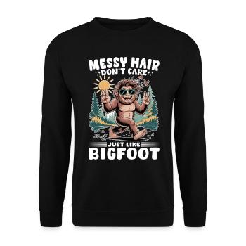 Bigfoot Sasquatch - Unisex Pullover - Schwarz - Vorne - Alina (178cm) & Michal (187cm)