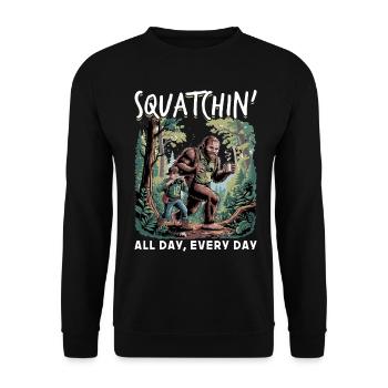 Bigfoot Sasquatch - Unisex Pullover - Schwarz - Vorne - Alina (178cm) & Michal (187cm)