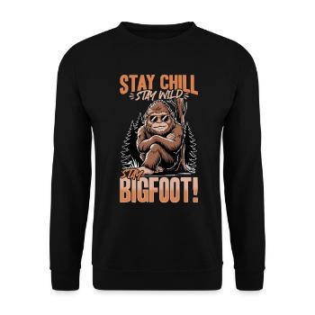 Bigfoot Sasquatch - Unisex Pullover - Schwarz - Vorne - Alina (178cm) & Michal (187cm)