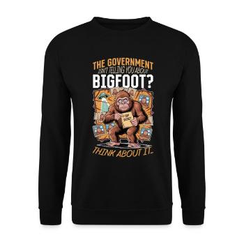 Bigfoot Sasquatch - Unisex Pullover - Schwarz - Vorne - Alina (178cm) & Michal (187cm)