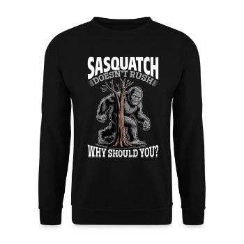 Bigfoot Sasquatch - Unisex Pullover - Schwarz - Vorne - Alina (178cm) & Michal (187cm)