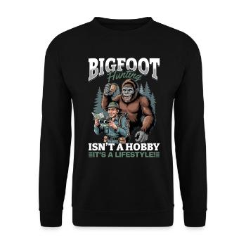 Bigfoot Sasquatch - Unisex Pullover - Schwarz - Vorne - Alina (178cm) & Michal (187cm)