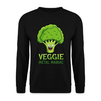 Veggie Metal Maniac - Vegan Music - Saying - Unisex Sweatshirt - black - Front - Alina (178cm) & Michal (187cm)