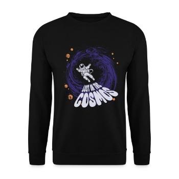 Perdu dans le cosmos - Astronaute - Espace - Sweat-shirt Unisexe - noir - Devant - Alina (178cm) & Michal (187cm)