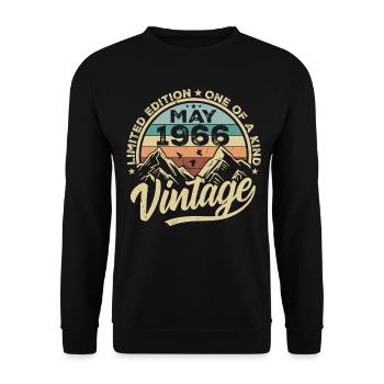 Geburtstag Vintage Mai 1966 original May 1966 - Unisex Pullover - Schwarz - Vorne - Alina (178cm) & Michal (187cm)