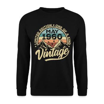Birthday Vintage May 1960 original May 1960 - Unisex Sweatshirt - black - Front - Alina (178cm) & Michal (187cm)