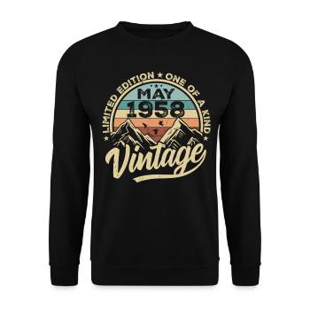 Geburtstag Vintage Mai 1958 original May 1958 - Unisex Pullover - Schwarz - Vorne - Alina (178cm) & Michal (187cm)