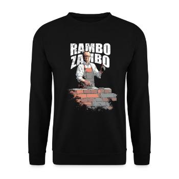 Merz Rambo Zambo - Kanzler - Unisex Pullover - Schwarz - Vorne - Alina (178cm) & Michal (187cm)