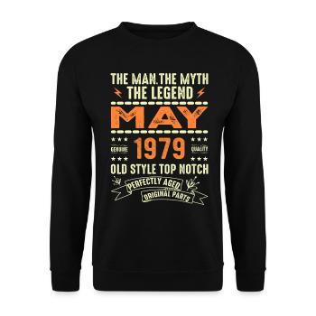 Anniversaire Mai 1979 - Mai 1979 - Sweat-shirt Unisexe - noir - Devant - Alina (178cm) & Michal (187cm)