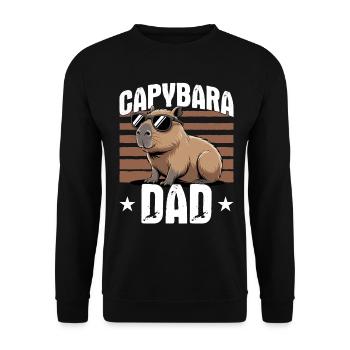 Funny Capybara Dad - Unisex Pullover - Schwarz - Vorne - Alina (178cm) & Michal (187cm)