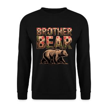 Frère Ours Nature Sauvage Style Aventure Nature - Sweat-shirt Unisexe - noir - Devant - Alina (178cm) & Michal (187cm)