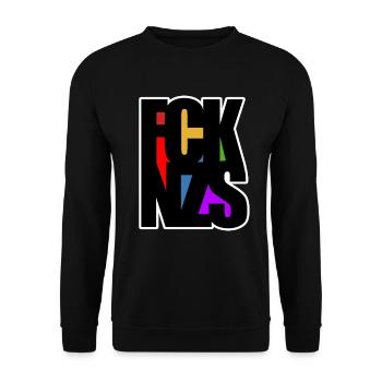 FCK NZS - Gegen Rechts - Nie wieder ist jetzt - Unisex Pullover - Schwarz - Vorne - Alina (178cm) & Michal (187cm)