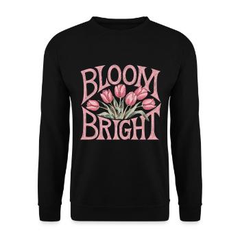 Bloom Bright Tulip Blossoms Alive - Unisex Sweatshirt - black - Front - Alina (178cm) & Michal (187cm)