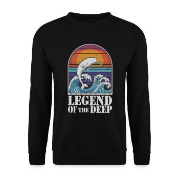 Légende Du Narval Profond Illustration Avec - Sweat-shirt Unisexe - noir - Devant - Alina (178cm) & Michal (187cm)