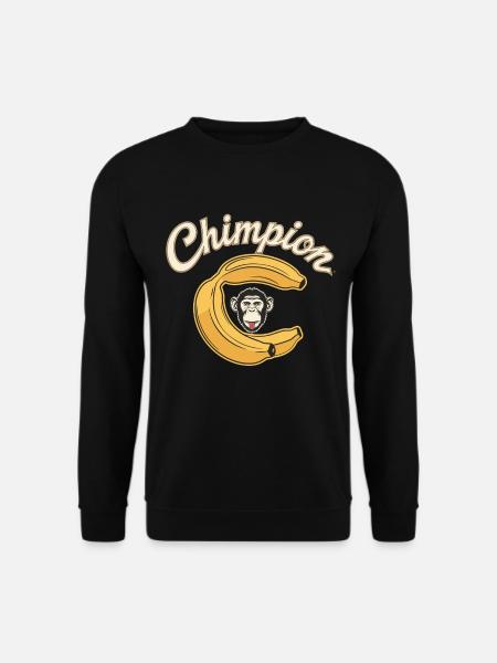 Chimpion Banane Affe Humorvolle Kunst - Unisex Pullover - Schwarz