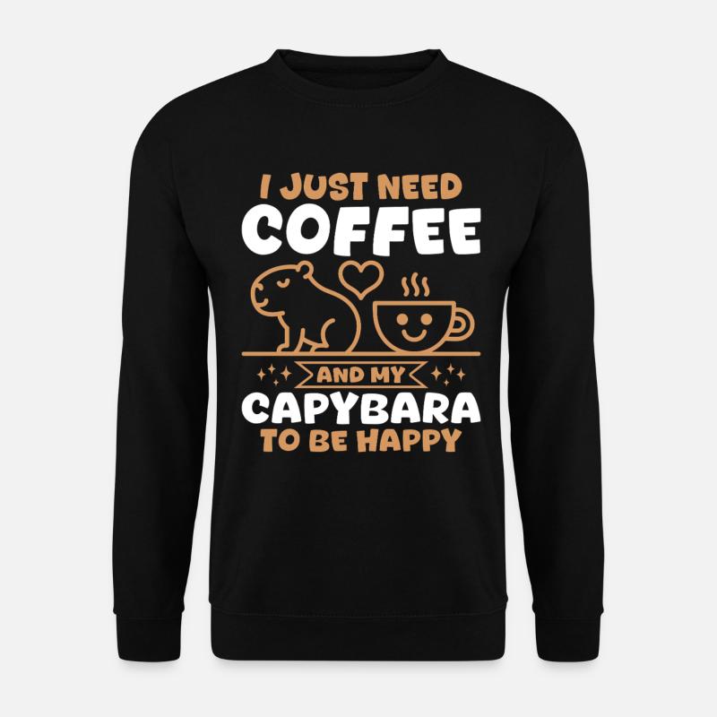 Café Capybara - Sweat-shirt Unisexe - noir