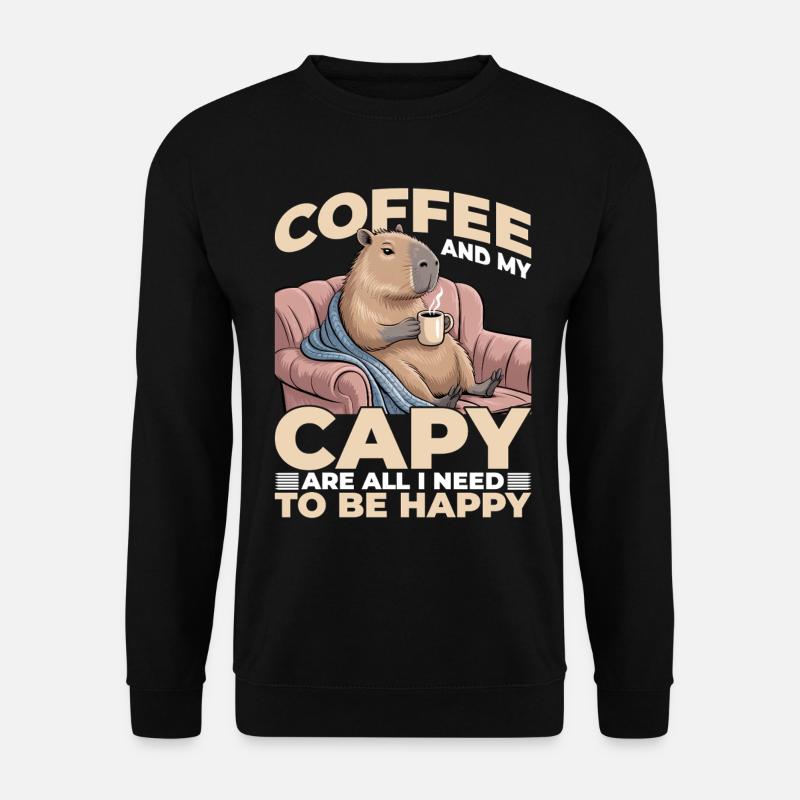Café Capybara - Sweat-shirt Unisexe - noir