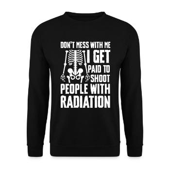 Radiation expert skeleton humor X-ray - Unisex Sweatshirt - black - Front - Alina (178cm) & Michal (187cm)