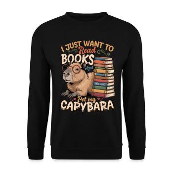 Livres de lecture Capybara - Sweat-shirt Unisexe - noir - Devant - Alina (178cm) & Michal (187cm)