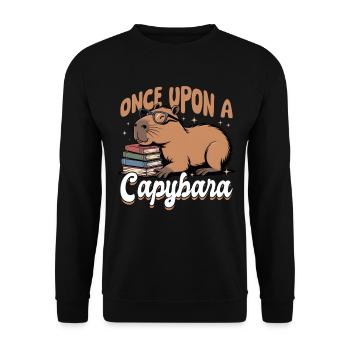 Livres de lecture Capybara - Sweat-shirt Unisexe - noir - Devant - Alina (178cm) & Michal (187cm)