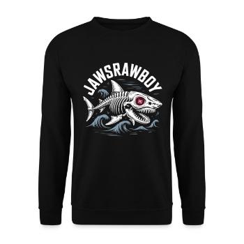 Jawsrawboy Skeleton Shark Illustration - Unisex Sweatshirt - black - Front - Alina (178cm) & Michal (187cm)