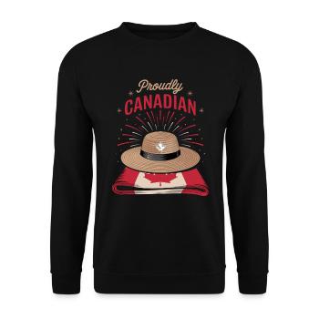 Pride Canadian Solemn Maple Leaf Motif - Unisex Sweatshirt - black - Front - Alina (178cm) & Michal (187cm)