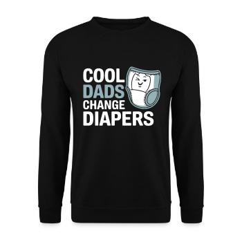 Coole Väter Wechseln Windeln Lustig Papa Humor - Unisex Pullover - Schwarz - Vorne - Alina (178cm) & Michal (187cm)