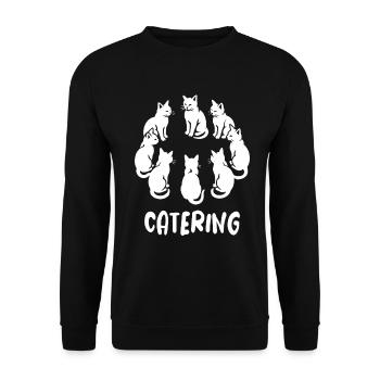Cat's ring - Catering pun with cat - Unisex Sweatshirt - black - Front - Alina (178cm) & Michal (187cm)