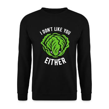 Salade - Je ne t’aime pas non plus - Vegan - Sweat-shirt Unisexe - noir - Devant - Alina (178cm) & Michal (187cm)