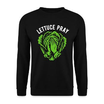 Lettuce pray - pun - Unisex Sweatshirt - black - Front - Alina (178cm) & Michal (187cm)