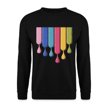 Colorful Colors Drop Blend Art - Unisex Sweatshirt - black - Front - Alina (178cm) & Michal (187cm)