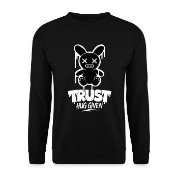 Confiance Câlin Donné Lapin Drôle - Sweat-shirt Unisexe - noir - Devant - Alina (178cm) & Michal (187cm)