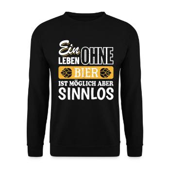 Ein Leben ohne Bier ist moglich aber sinnlos - Unisex Pullover - Schwarz - Vorne - Alina (178cm) & Michal (187cm)