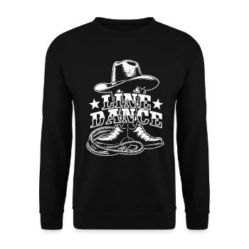 Line dance - Linedancing Country Fan - Gift - Unisex Sweatshirt - black - Front - Alina (178cm) & Michal (187cm)