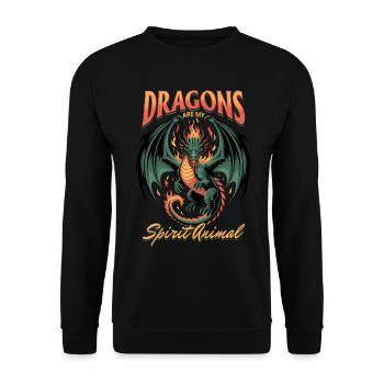 Fantasy Dragon Mythical Creatures - Unisex Sweatshirt - black - Front - Alina (178cm) & Michal (187cm)
