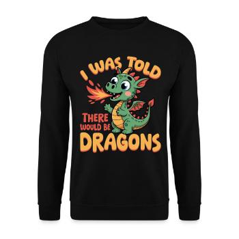 Fantasy Dragon Mythical Creatures - Unisex Sweatshirt - black - Front - Alina (178cm) & Michal (187cm)