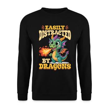 Fantasy Dragon Mythical Creatures - Unisex Sweatshirt - black - Front - Alina (178cm) & Michal (187cm)