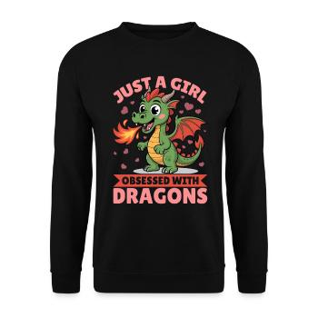 Fantasy Dragon Mythical Creatures - Unisex Sweatshirt - black - Front - Alina (178cm) & Michal (187cm)