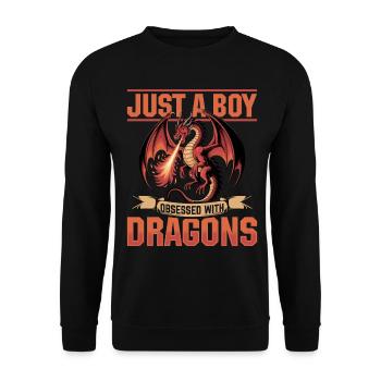 Fantasy Dragon Mythical Creatures - Unisex Sweatshirt - black - Front - Alina (178cm) & Michal (187cm)