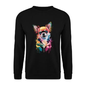 Colorful Chihuahua Illustration for Dog Lovers - Unisex Sweatshirt - black - Front - Alina (178cm) & Michal (187cm)