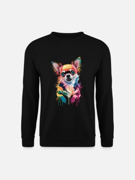 Illustration colorée de chihuahua pour les amoureux des chiens - Sweat-shirt Unisexe - noir