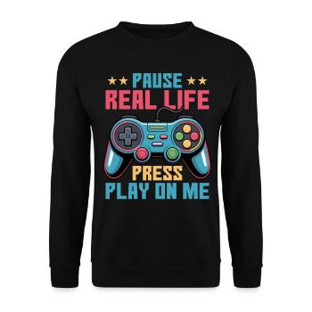 Gamer Gaming Controller Video Game - Unisex Pullover - Schwarz - Vorne - Alina (178cm) & Michal (187cm)