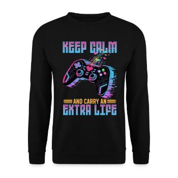 Gamer Gaming Controller Video Game - Unisex Pullover - Schwarz - Vorne - Alina (178cm) & Michal (187cm)