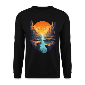 Paysage fantastique avec coucher de soleil et - Sweat-shirt Unisexe - noir - Devant - Alina (178cm) & Michal (187cm)