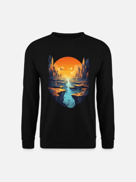 Fantastic scenery with sunset and - Unisex Sweatshirt - black