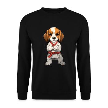 Karate Beagle Puppy Illustration for - Unisex Sweatshirt - black - Front - Alina (178cm) & Michal (187cm)