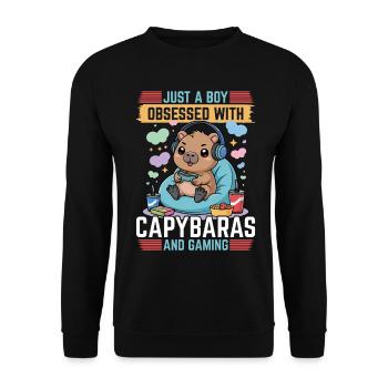 Gamer Gaming Capybara Video Game - Unisex Pullover - Schwarz - Vorne - Alina (178cm) & Michal (187cm)