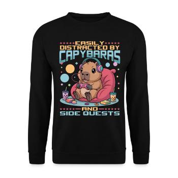 Gamer Gaming Capybara Video Game - Unisex Pullover - Schwarz - Vorne - Alina (178cm) & Michal (187cm)