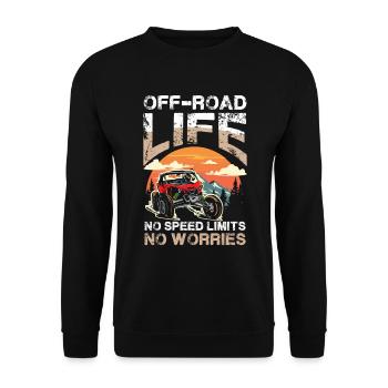 Off-road life, no speed limits, no worries - Unisex Sweatshirt - black - Front - Alina (178cm) & Michal (187cm)